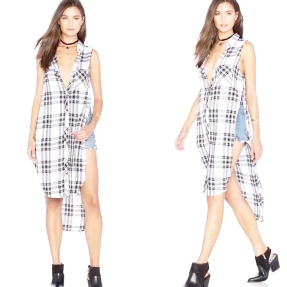 Rails Jordyn river checkered plaid tunic top sz L